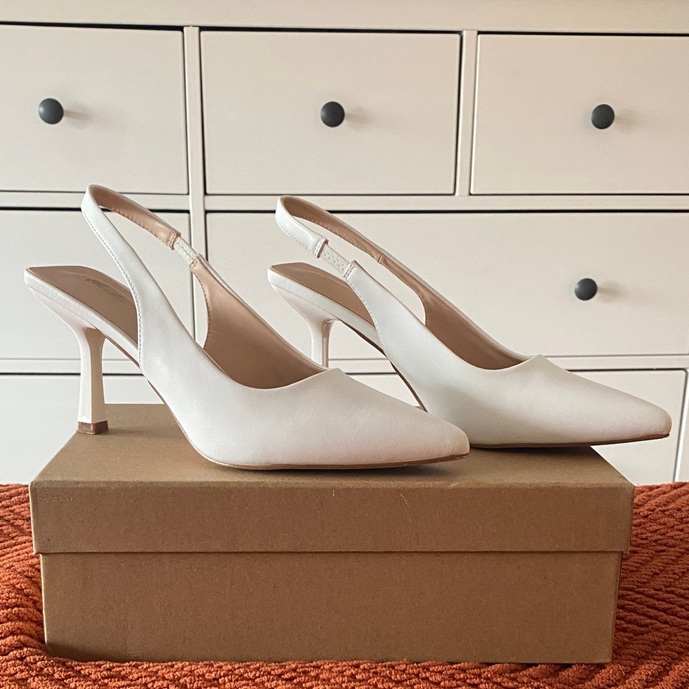 Elegant White Slingback Heels for Women